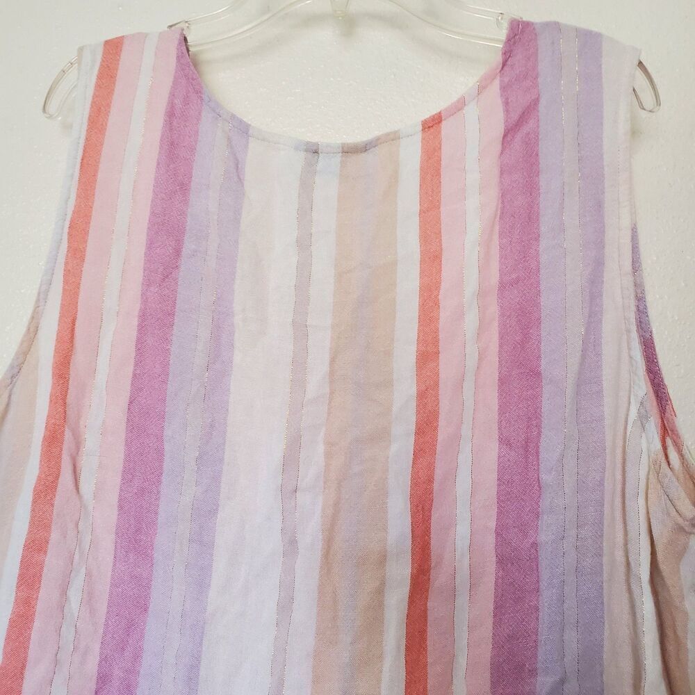 Rails Mira Juliette Striped Peplum Tank Top Size XL Sleeveless V Neck Multicolor - Picture 11 of 16